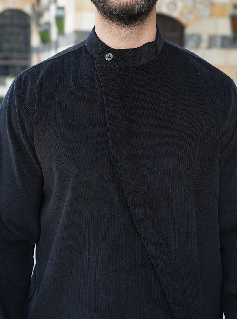 Angled Buttoned Corduroy Shirt