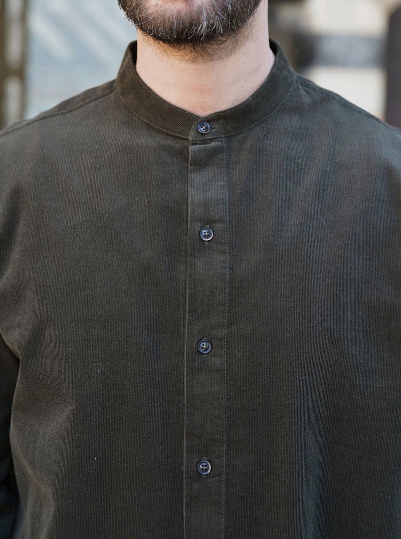 Curved Hem Corduroy Shirt