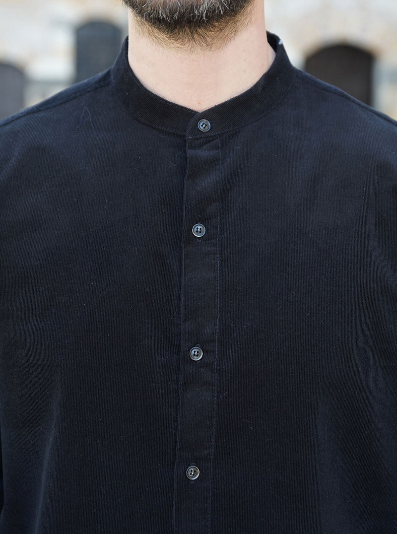 Curved Hem Corduroy Shirt
