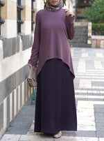 Dual Fabric High-Low Abaya