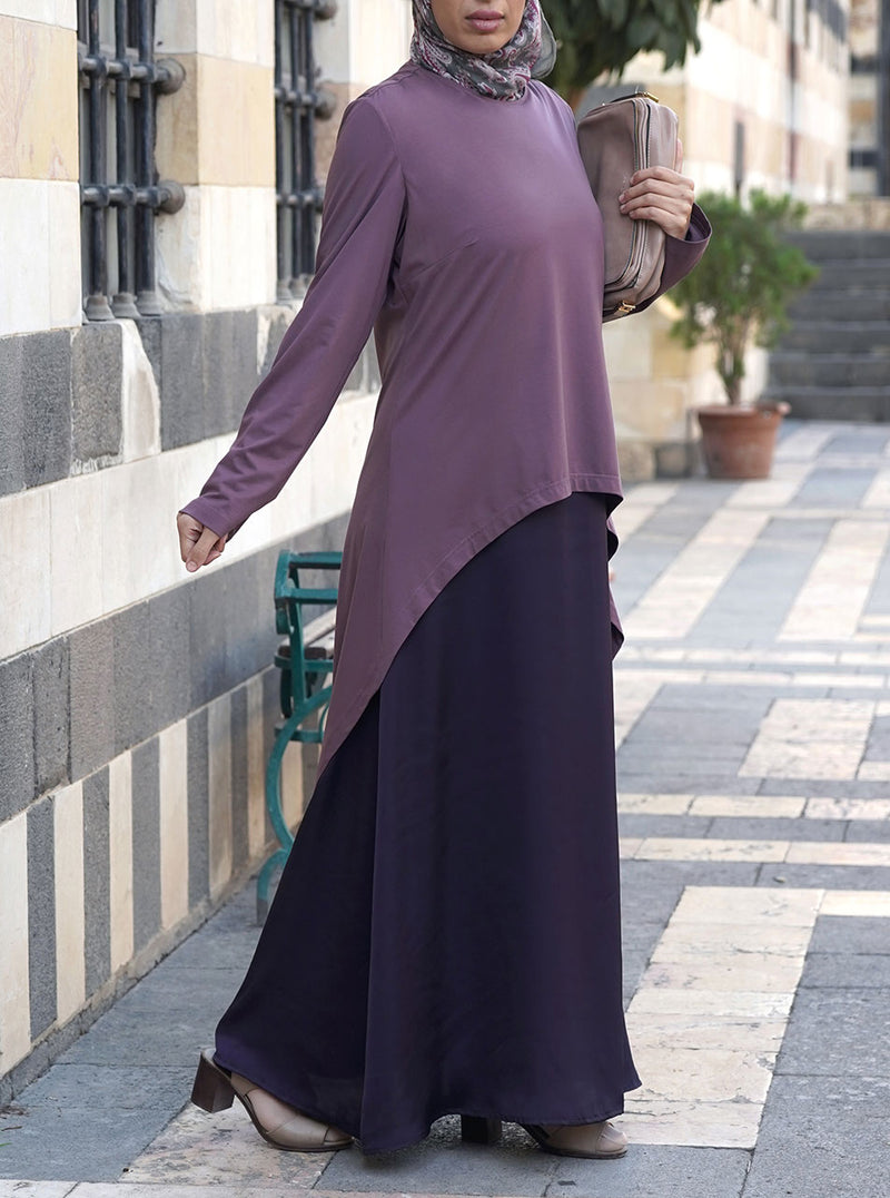 Dual Fabric High-Low Abaya