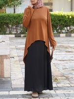 Dual Fabric High-Low Abaya
