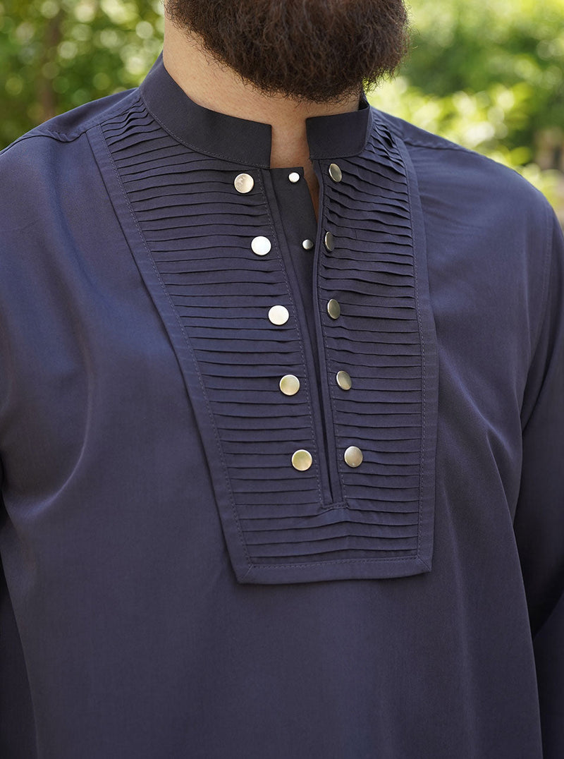 Pleated Snap Button Top