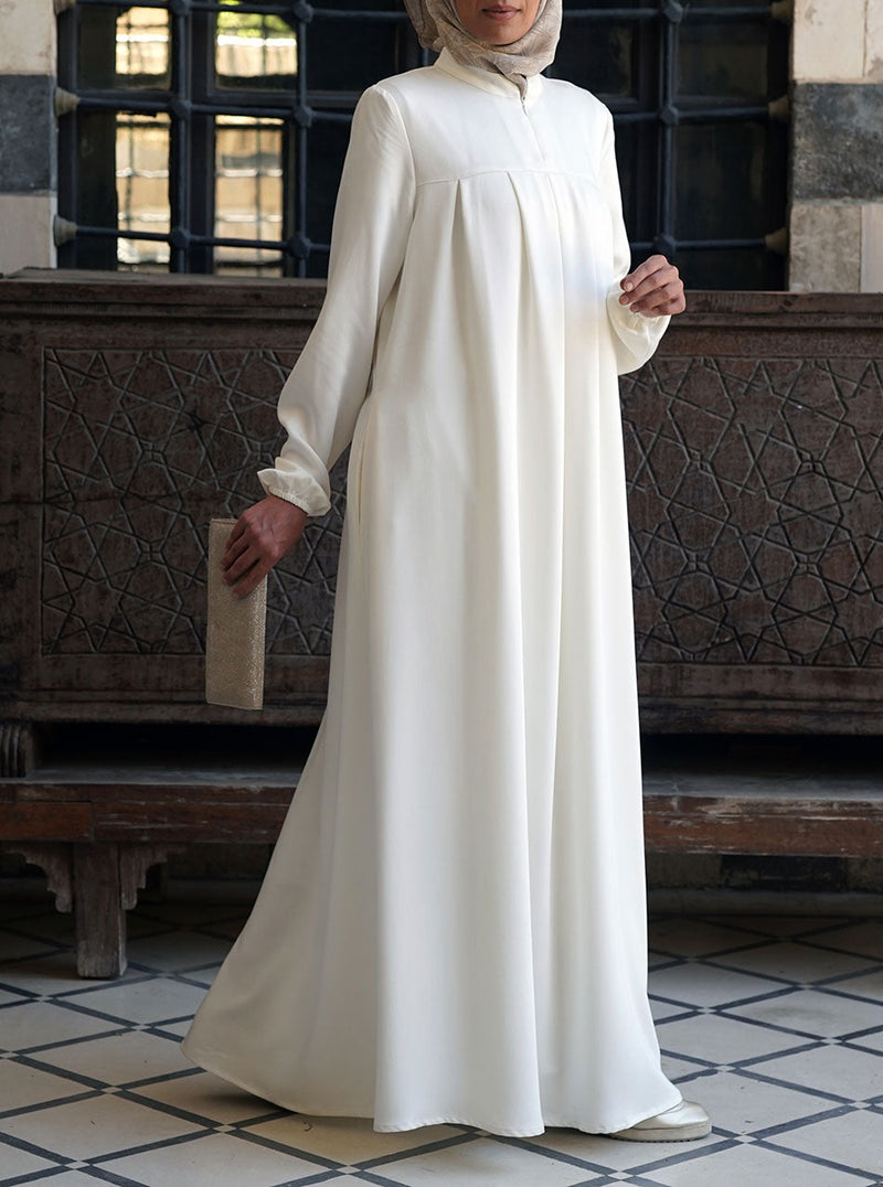Box Pleated Soft Abaya