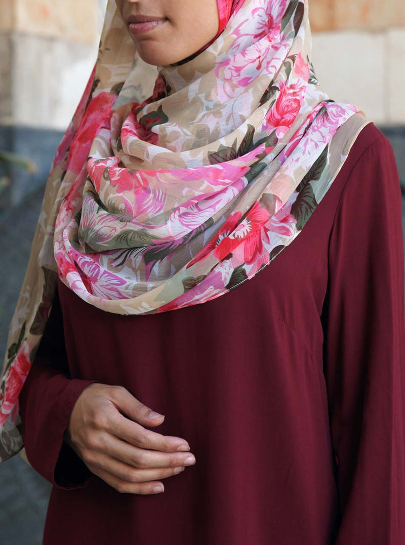 Flower Blossom Chiffon Hijab