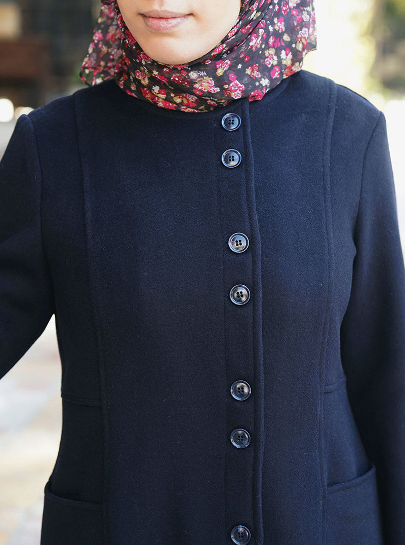 Side Buttoned Wool Coat