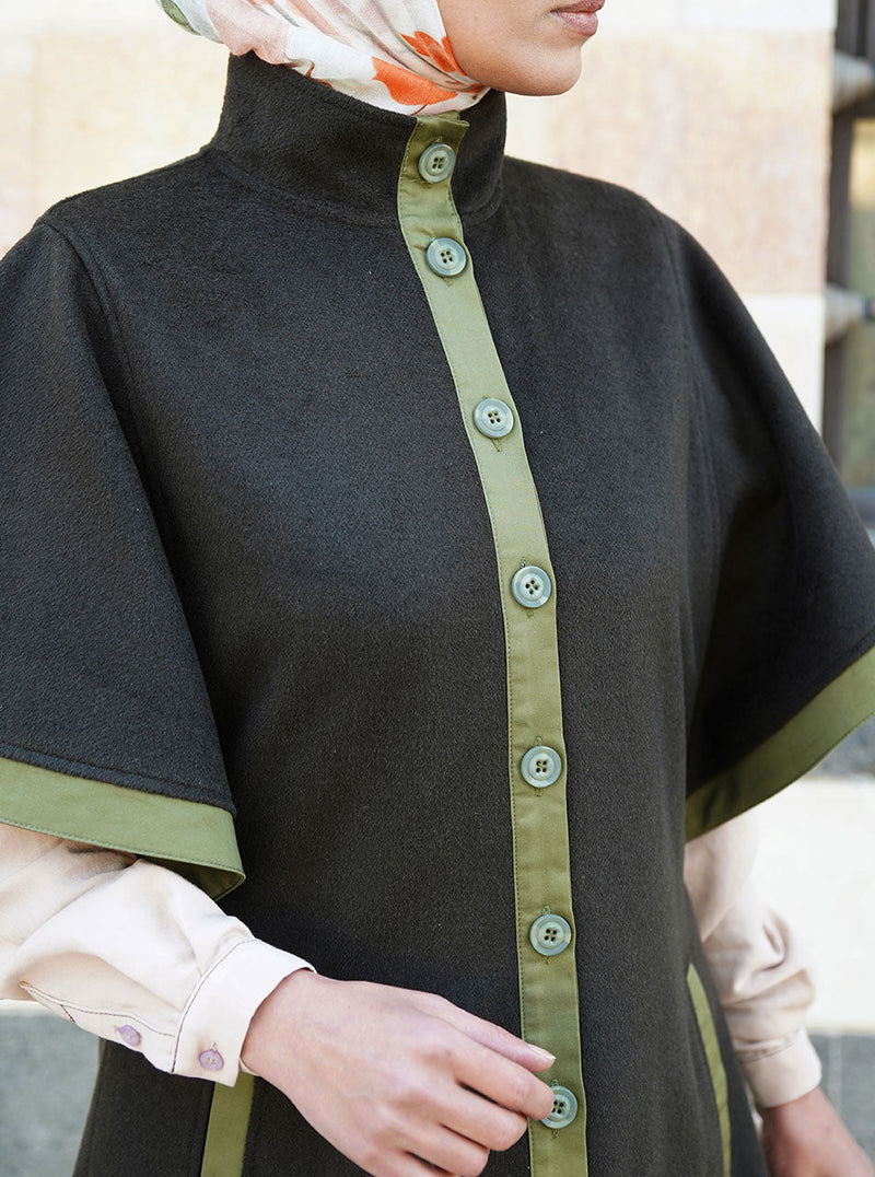 Short Sleeved Poncho Coat