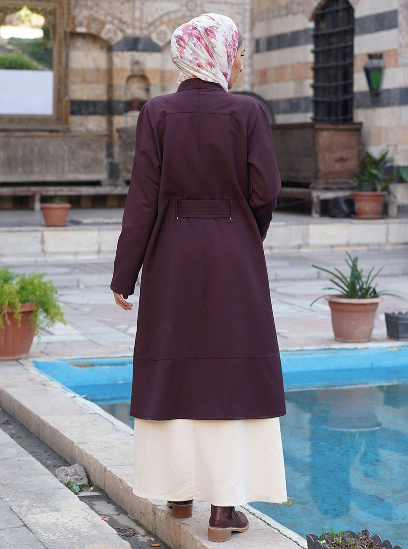 Pleated Belt Cardigan