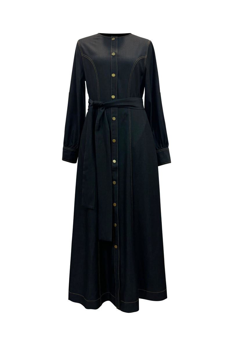 Zeina Denim Dress - Midnight