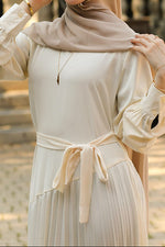 Zeenat Pleated Maxi Dress - Ivory