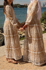 Mini Avery Lace Maxi Dress - Chai Tea Latte