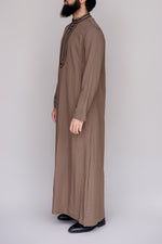 Ayyub Rayon Thobe with Black Contrast Trim