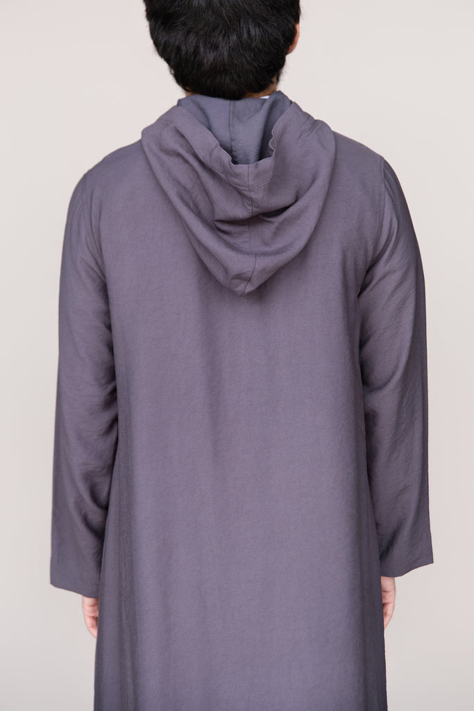 Wooden Button Thobe with Hoodie