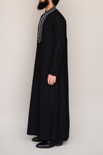 Ayyub Rayon Thobe with Black Contrast Trim
