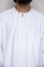 Twine Embroidered Thobe with Zipper