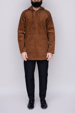 Pouch Pocket Corduroy Hoodie