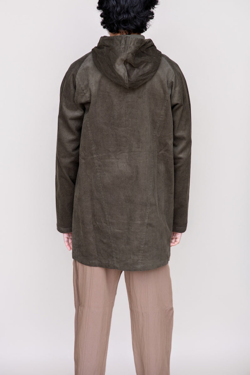 Pouch Pocket Corduroy Hoodie