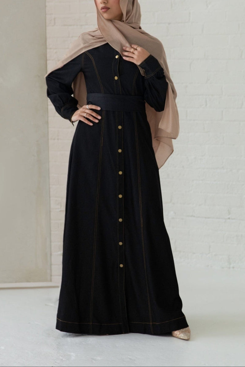 Zeina Denim Dress - Midnight