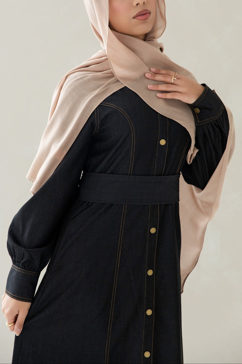 Zeina Denim Dress - Midnight