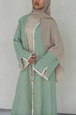 Alwan Reversible Kimono Abaya - Pistachio Creme