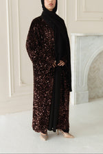 Ridaa Sequin Abaya - Roasted Chestnut