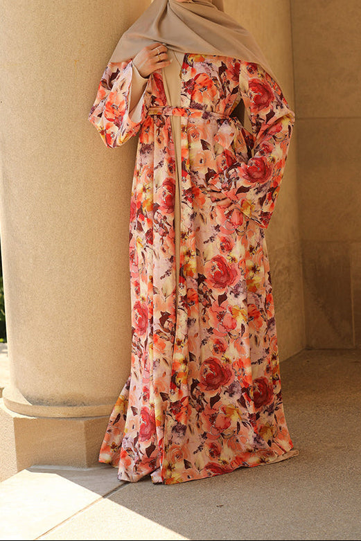 Nawar Kimono Abaya - Fall Sunset