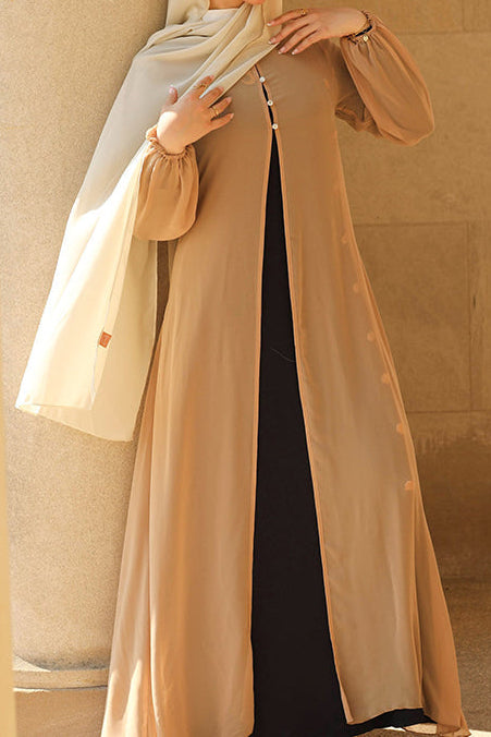 Hawa Chiffon Cardigan - Soft Sand