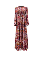 Nawar Smocked Maxi Dress - Fall Sunset | Shukr Clothing
