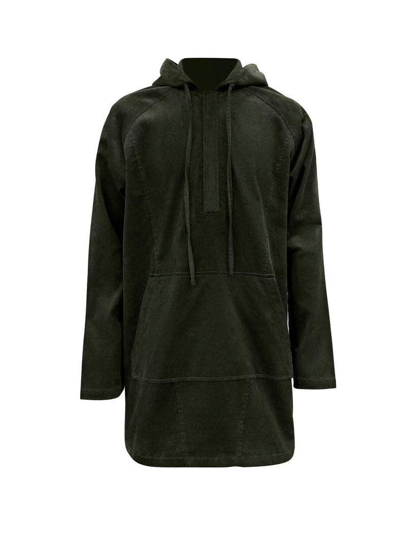 Pouch Pocket Corduroy Hoodie