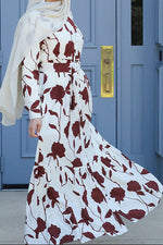 Reem Button Floral Maxi - Carnation