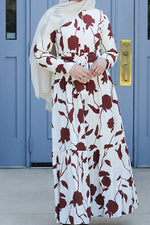 Reem Button Floral Maxi - Carnation