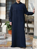 Jabari Hooded Linen Thobe