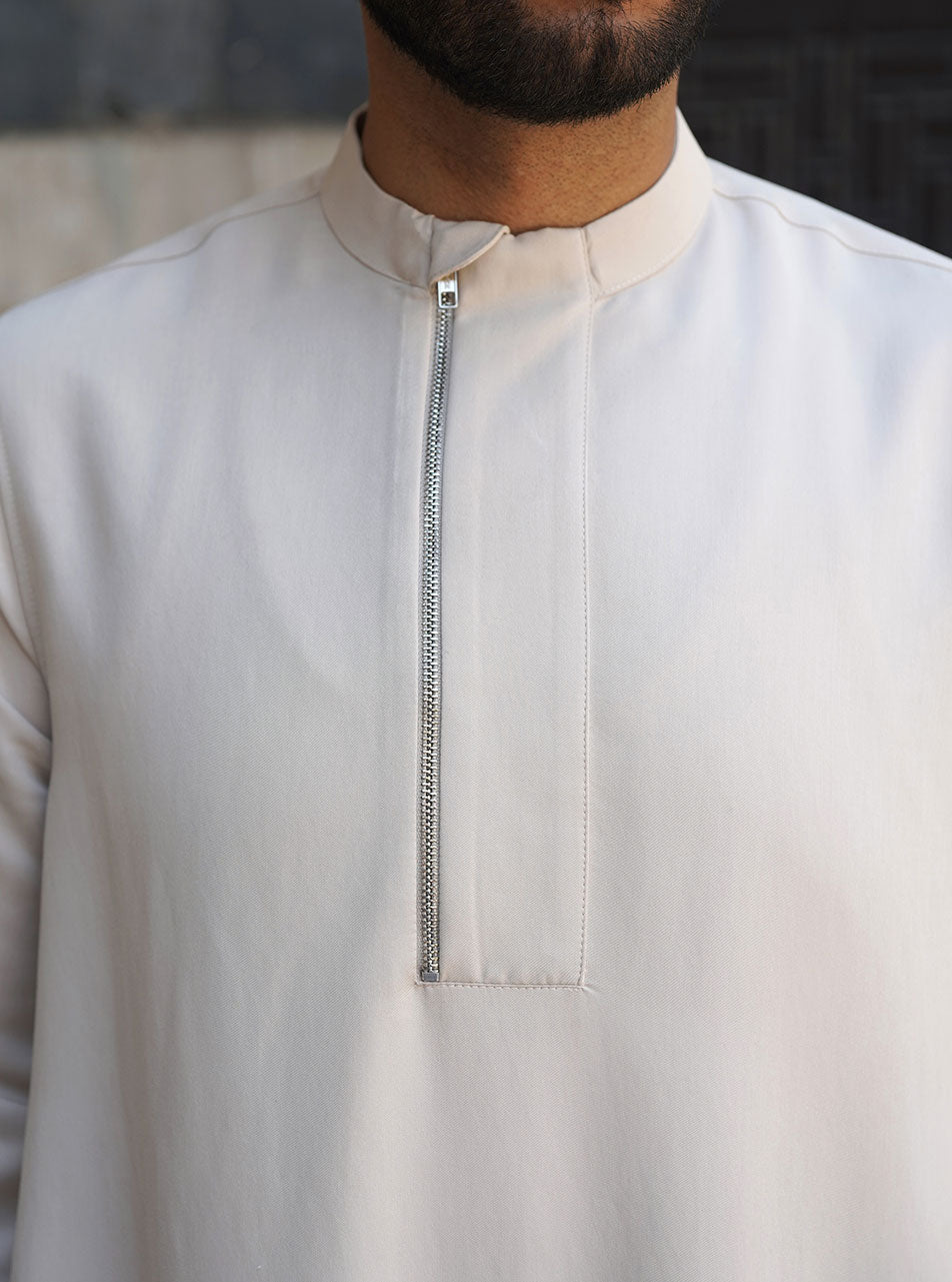 Metallic Zipper Thobe | Shukr Clothing