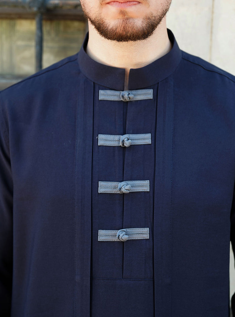 fashionable thobe with modern contrast cuffs