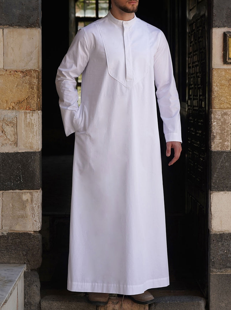 Architectural Cotton and Lyocell Thobe for Men