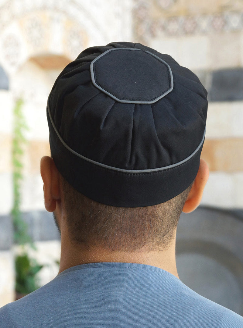 Pleated Kufi with Piping