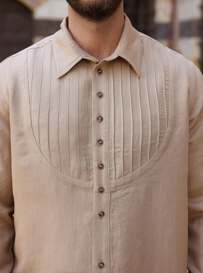 Curved Pintucked Section Top