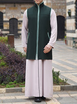 Contrast Trim Zipped Waistcoat