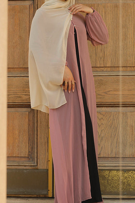 Hawa Chiffon Cardigan - Dusty Plum