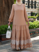 Embroidered Abaya with Ruffles