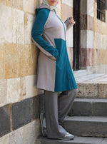 Zipped Active Tunic with Hood
