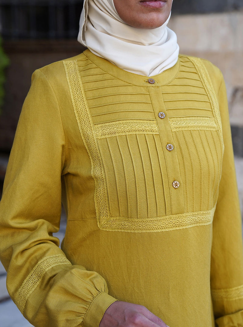 Lace and Pleated Blouse