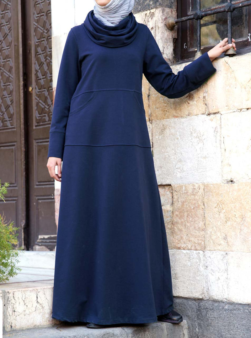 Cowl Neck Jersey Maxi Dress