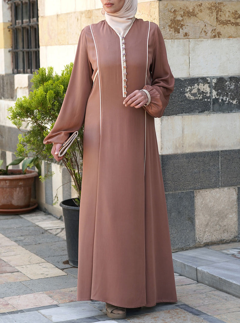 Bias Trim Rayon Abaya
