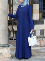 Curved Lace Jersey Abaya