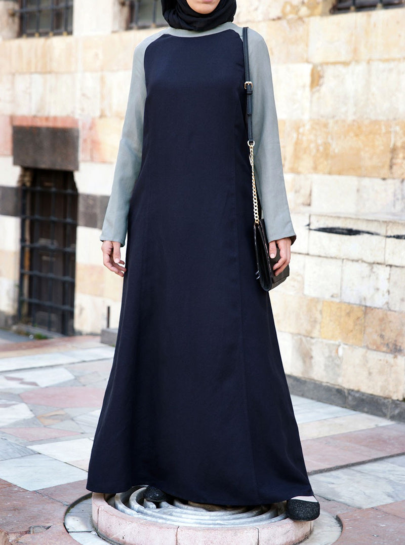 Linen Contrast Maxi Dress