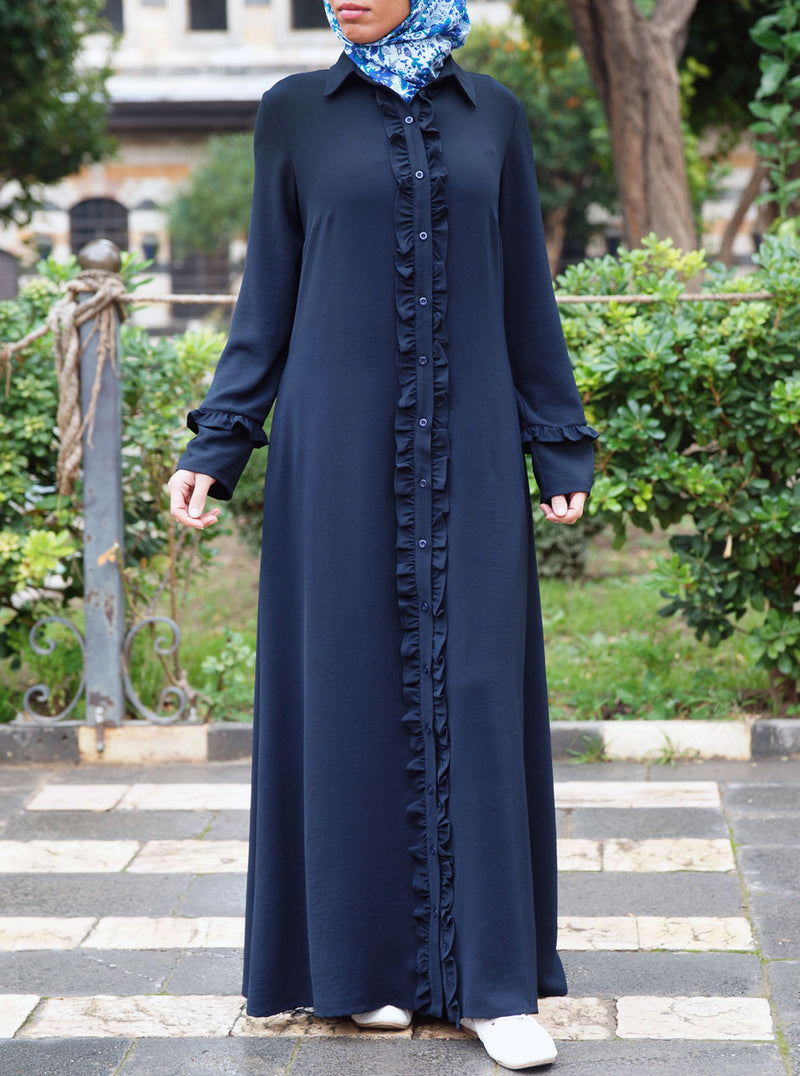 Ruffled Opening Abaya