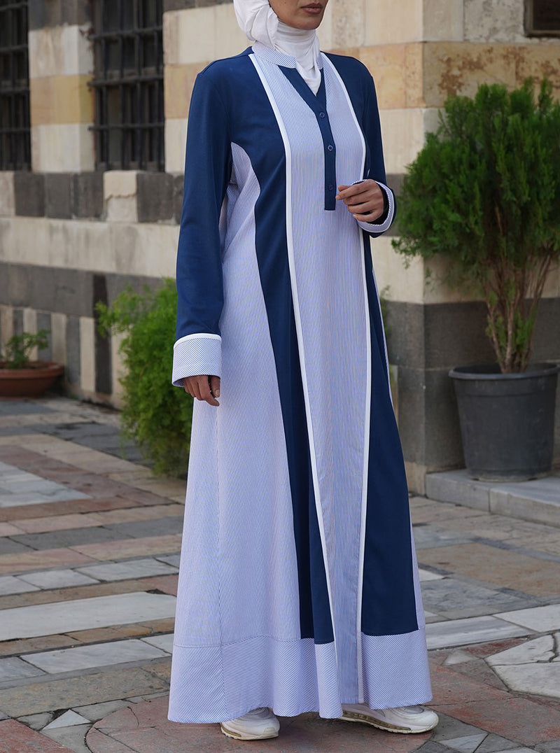 Stripes and Jersey Maxi Dress