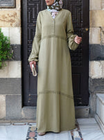 Rayon Abaya with Ruffled Inserts