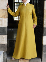 Pintucked Linen Maxi Dress